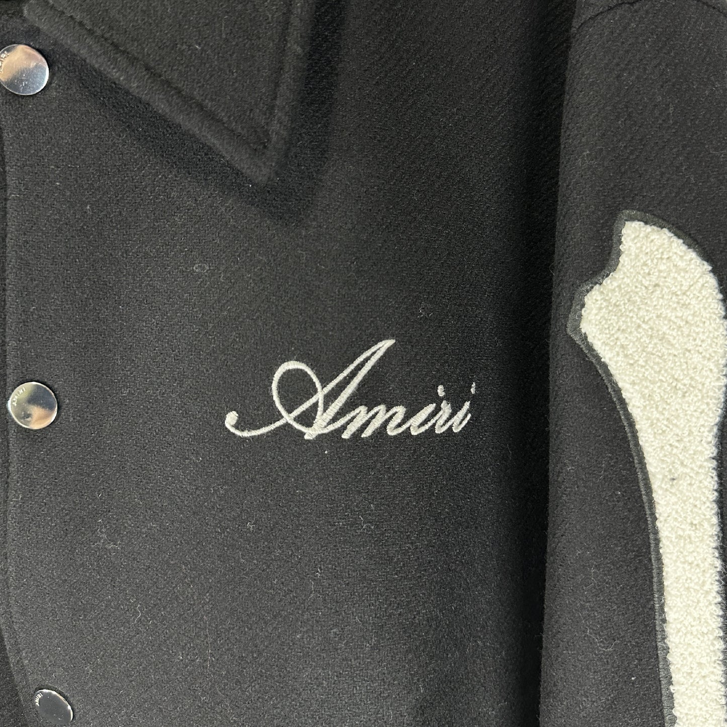 AMIRI BONES VARSITY JACKET Bone Varsity Wool Blouson Jacket 54 Jacket