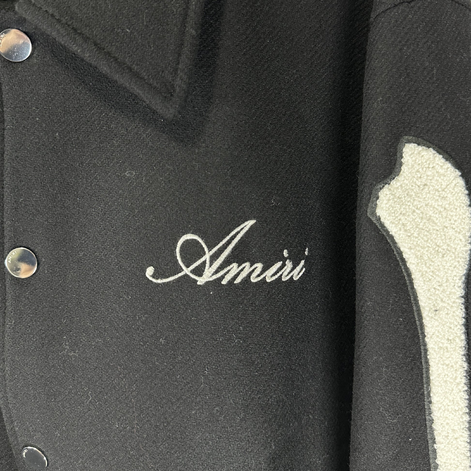 AMIRI BONES VARSITY JACKET Bone Varsity Wool Blouson Jacket 54 Jacket
