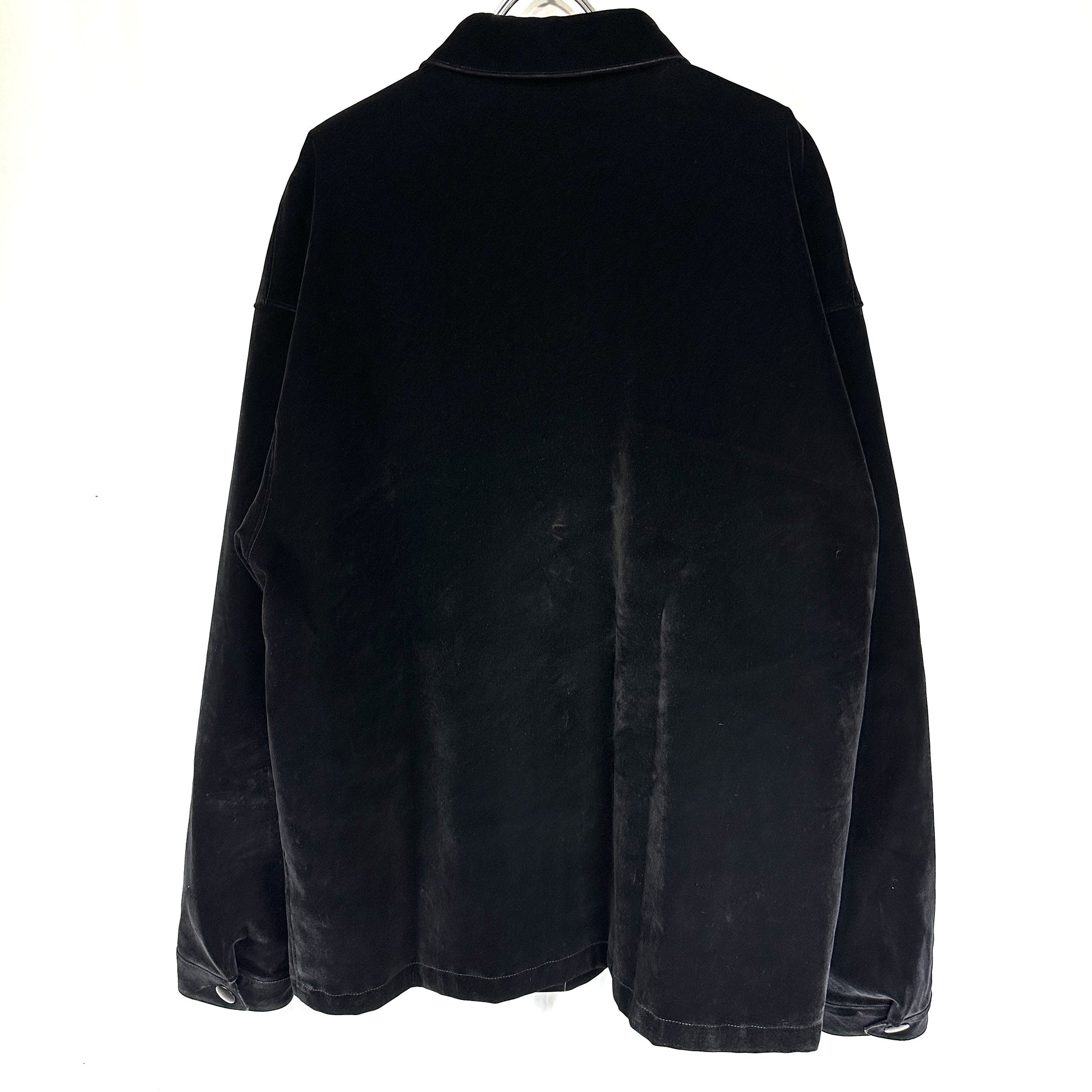 PRADA Triangle Logo Jacket 2023 Velvet Suede Velour Zip-Up Blouson Size L