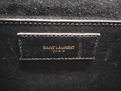 SAINT LAURENT SAINT LAURENT Chain Shoulder Bag Black with Gold Hardware and Suede Shoulder Bag