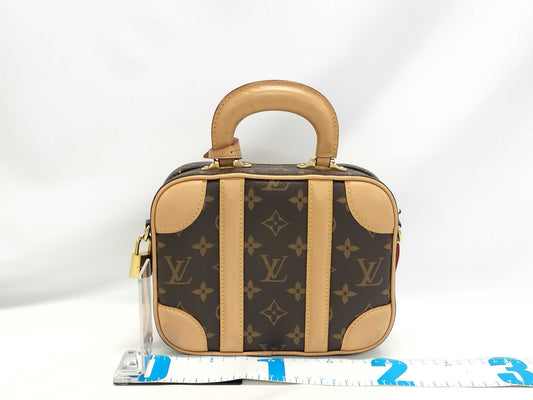 LOUIS VUITTON Valisette BB 2-way Handbag Monogram M44804 Brown with Gold Hardware, PVC Coated Canvas, FL3119 Shoulder Bag