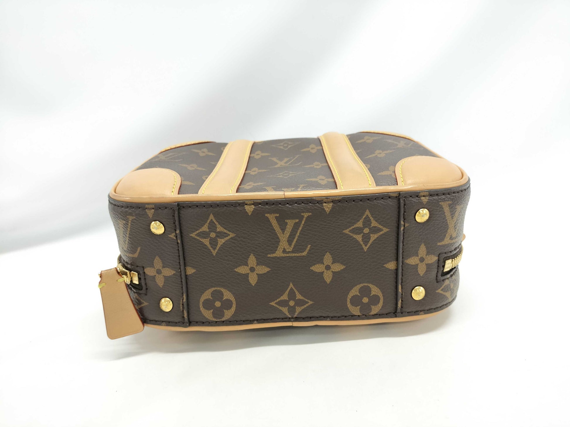 LOUIS VUITTON Valisette BB 2-way Handbag Monogram M44804 Brown with Gold Hardware, PVC Coated Canvas, FL3119 Shoulder Bag