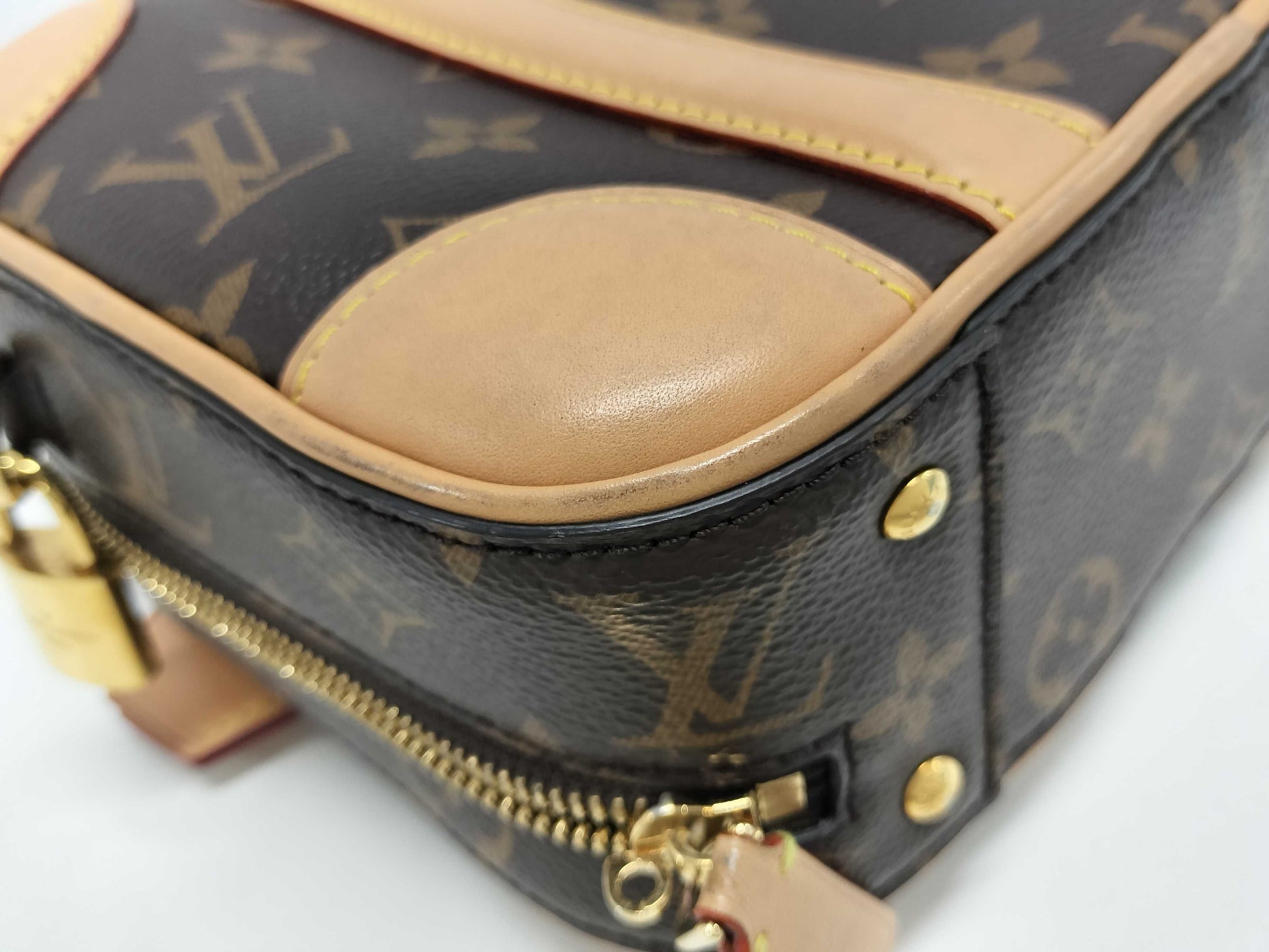 LOUIS VUITTON Valisette BB 2-way Handbag Monogram M44804 Brown with Gold Hardware, PVC Coated Canvas, FL3119 Shoulder Bag