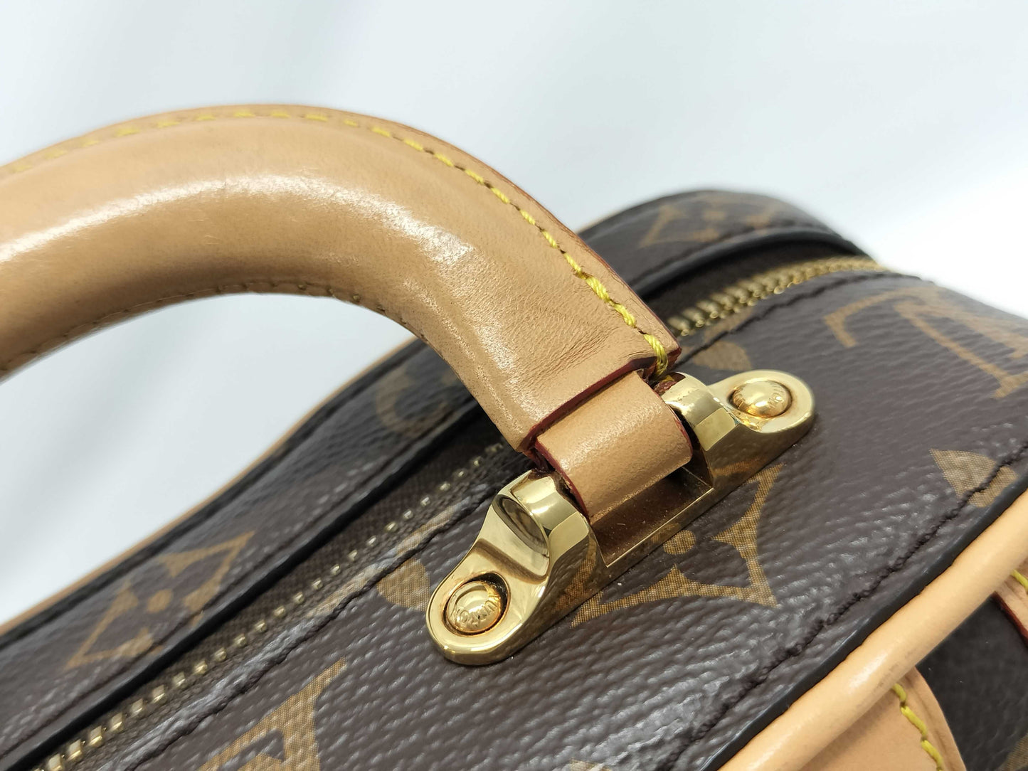 LOUIS VUITTON Valisette BB 2-way Handbag Monogram M44804 Brown with Gold Hardware, PVC Coated Canvas, FL3119 Shoulder Bag