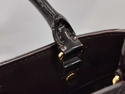 LOUIS VUITTON Montaigne BB 2-way handbag M50403 Amaranth gold hardware, enamel calfskin, CA0145 shoulder bag