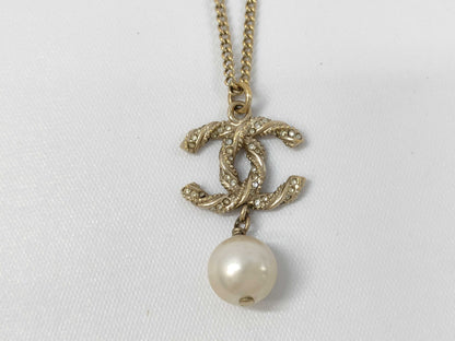CHANEL Coco Mark Pearl Necklace B14C Necklace