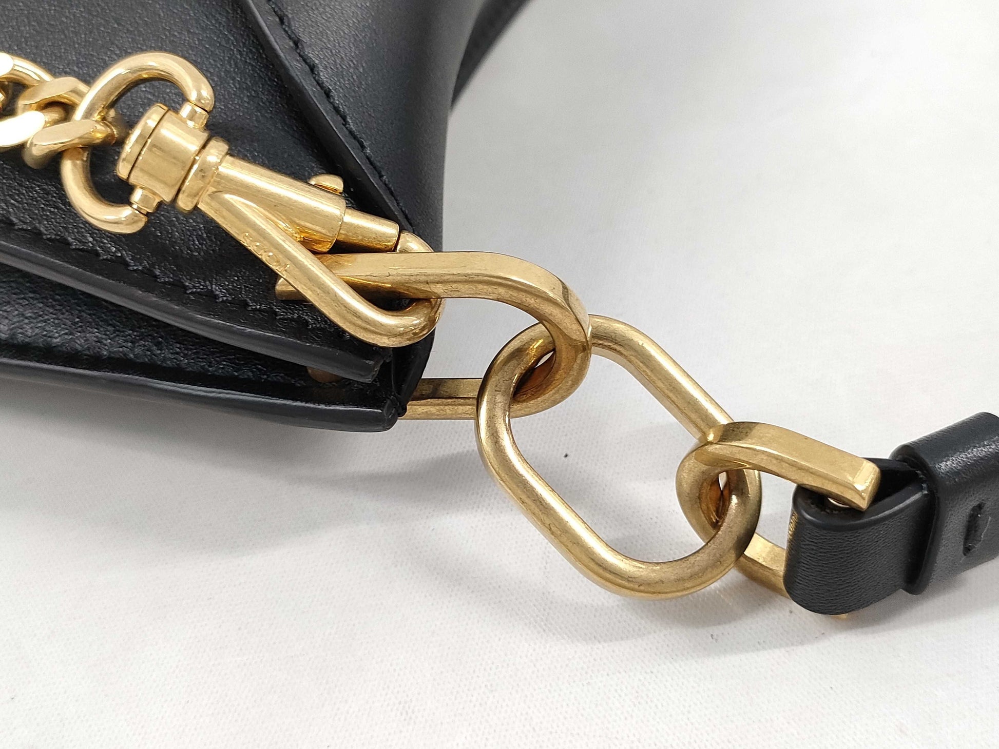 TODS Kate Black Leather Shoulder Bag with Gold Hardware