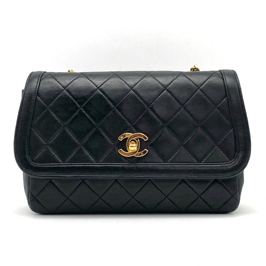 CHANEL Matelasse Turnlock Coco Mark Lambskin Chain Shoulder Bag with Pouch