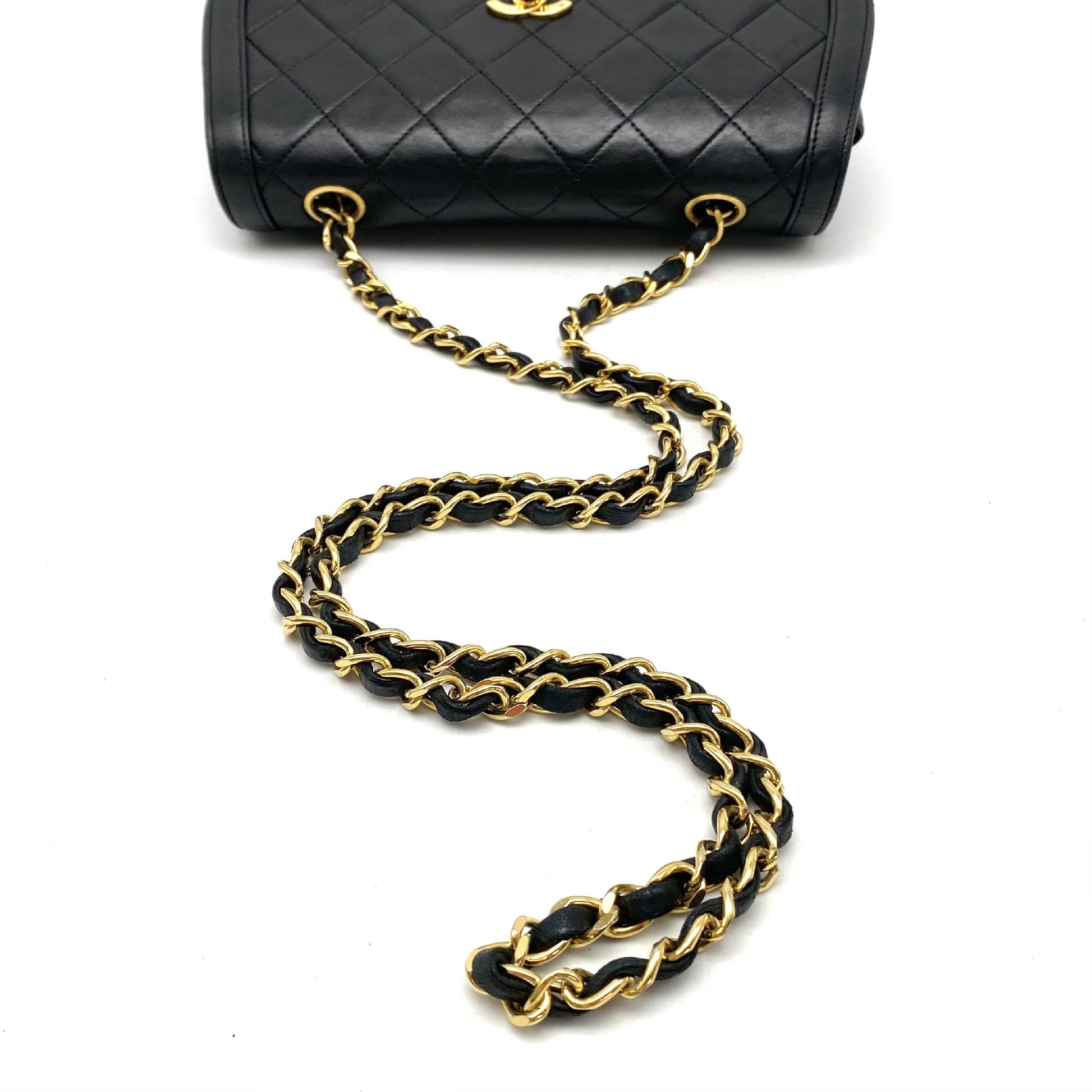 CHANEL Matelasse Turnlock Coco Mark Lambskin Chain Shoulder Bag with Pouch