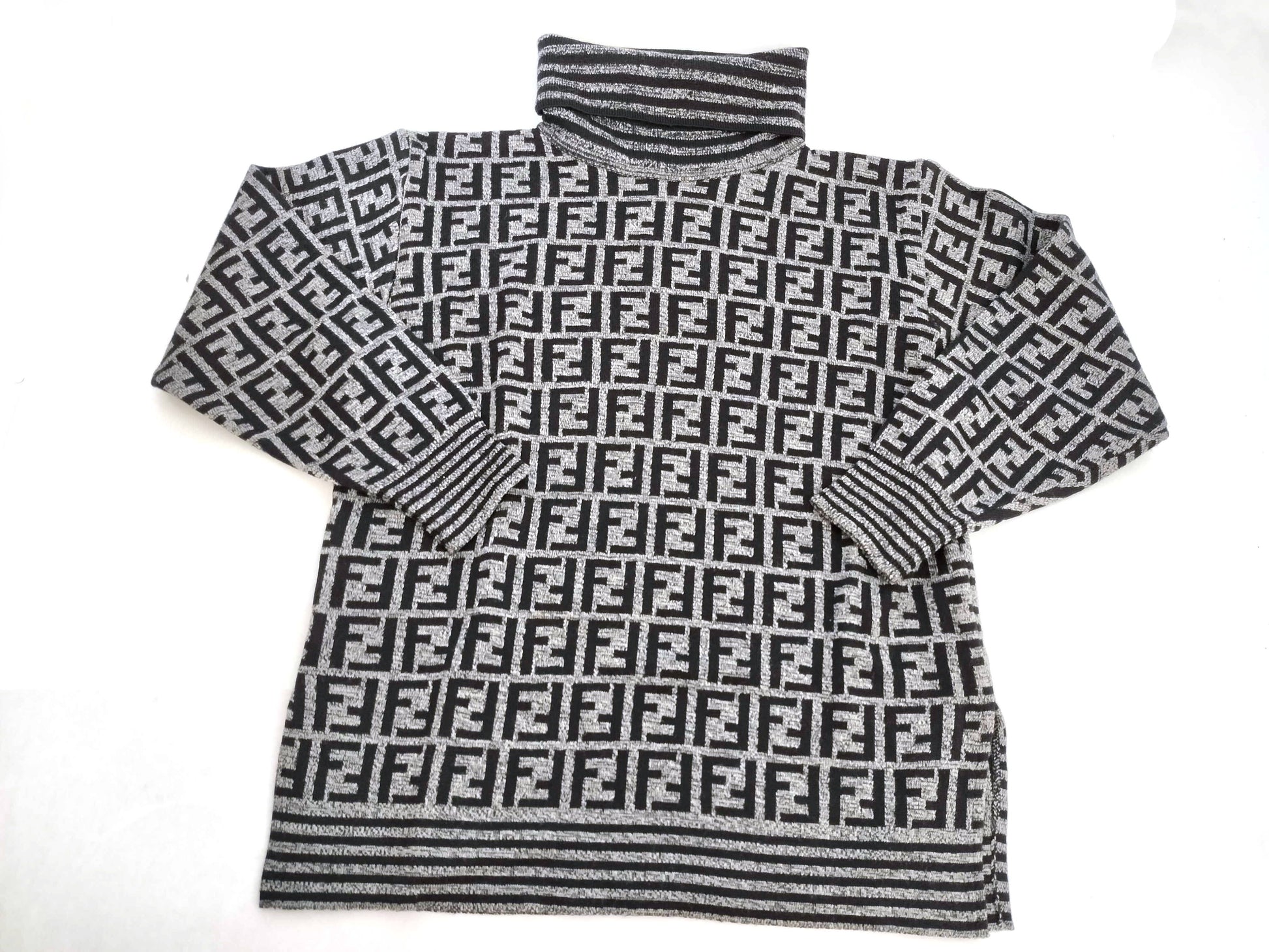 FENDI Zucca print turtleneck knit sweater top