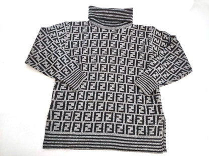 FENDI Zucca print turtleneck knit sweater top