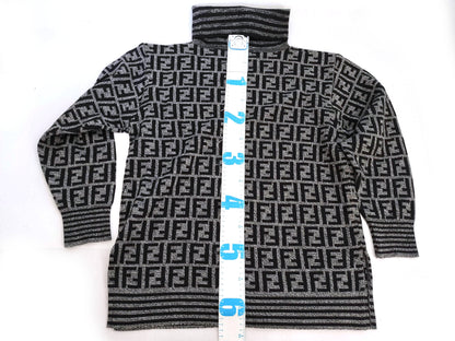 FENDI Zucca print turtleneck knit sweater top
