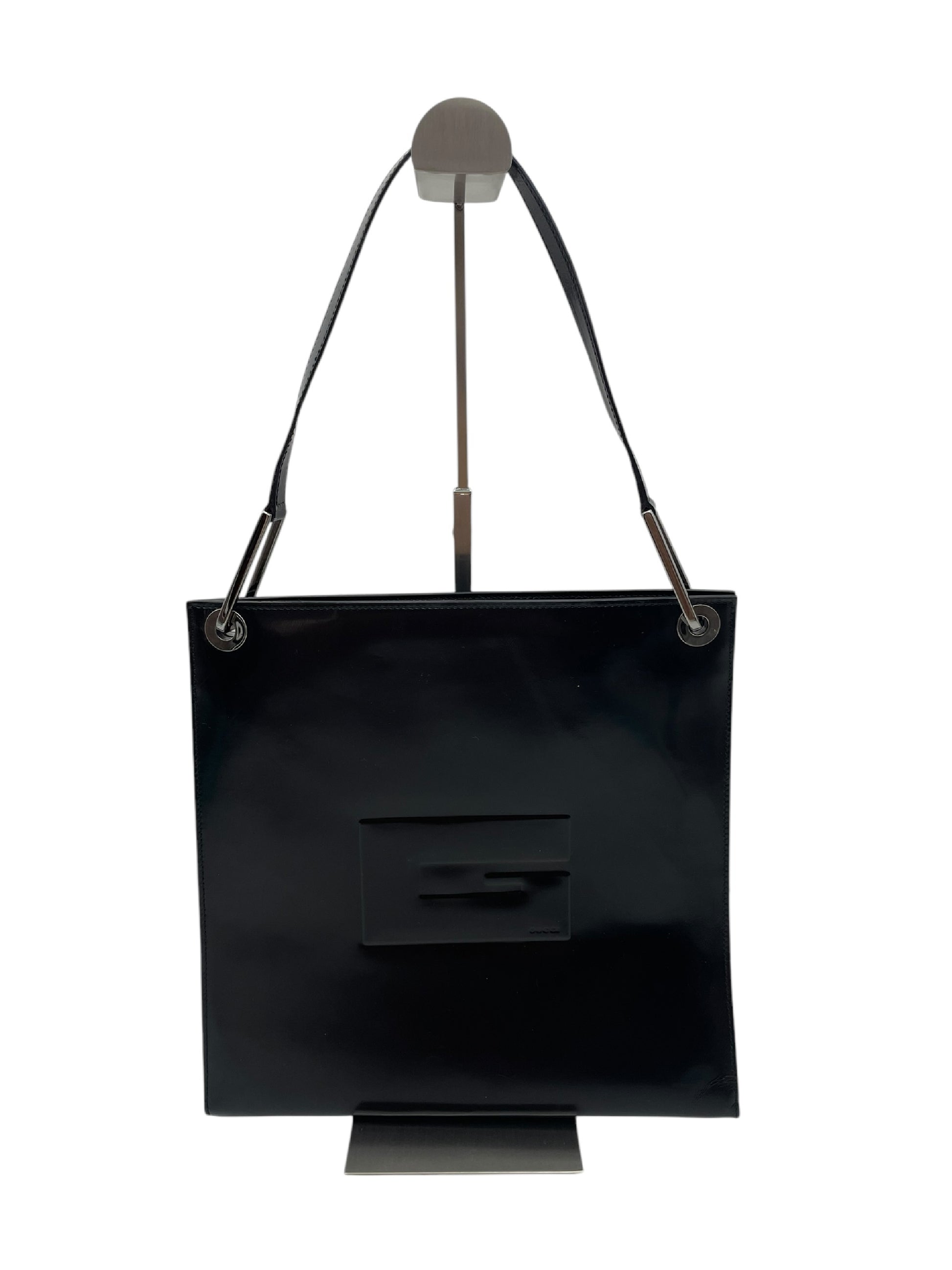 GUCCI GUCCI Gucci enamel shoulder bag black bag