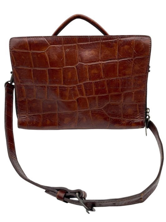 JEAN PAUL GAULTIER Jean Paul Gaultier Embossed Genuine Leather 2-Way Bag Brown Shoulder Bag