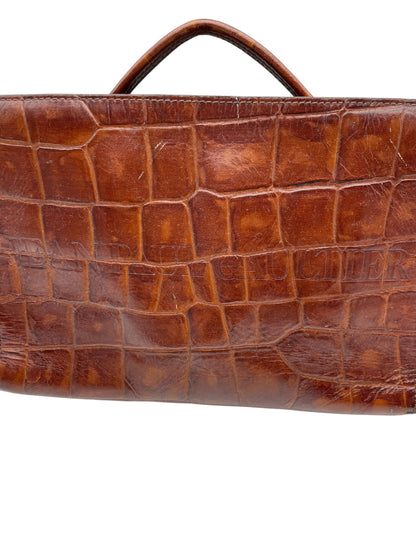 JEAN PAUL GAULTIER Jean Paul Gaultier Embossed Genuine Leather 2-Way Bag Brown Shoulder Bag