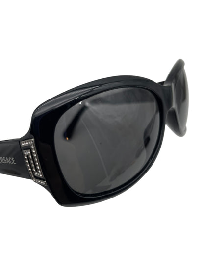  VERSACE VERSACE Versace sunglasses with rhinestones, black, with case. Sunglasses and eyeglasses.