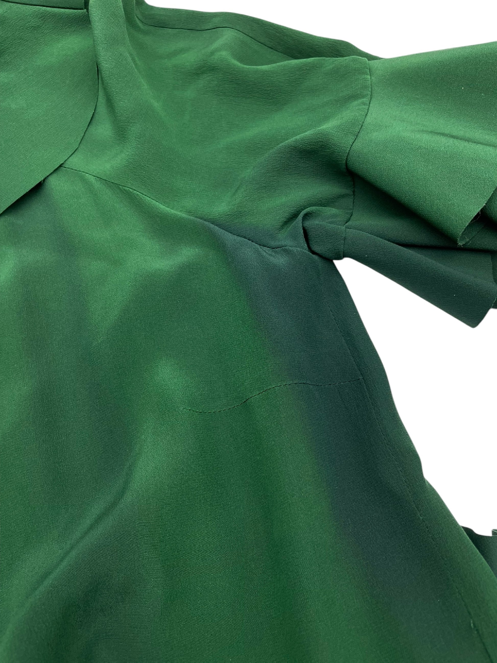 FENDI FENDI Silk Dress with Ruffles, Green, Made in Italy, Size 38