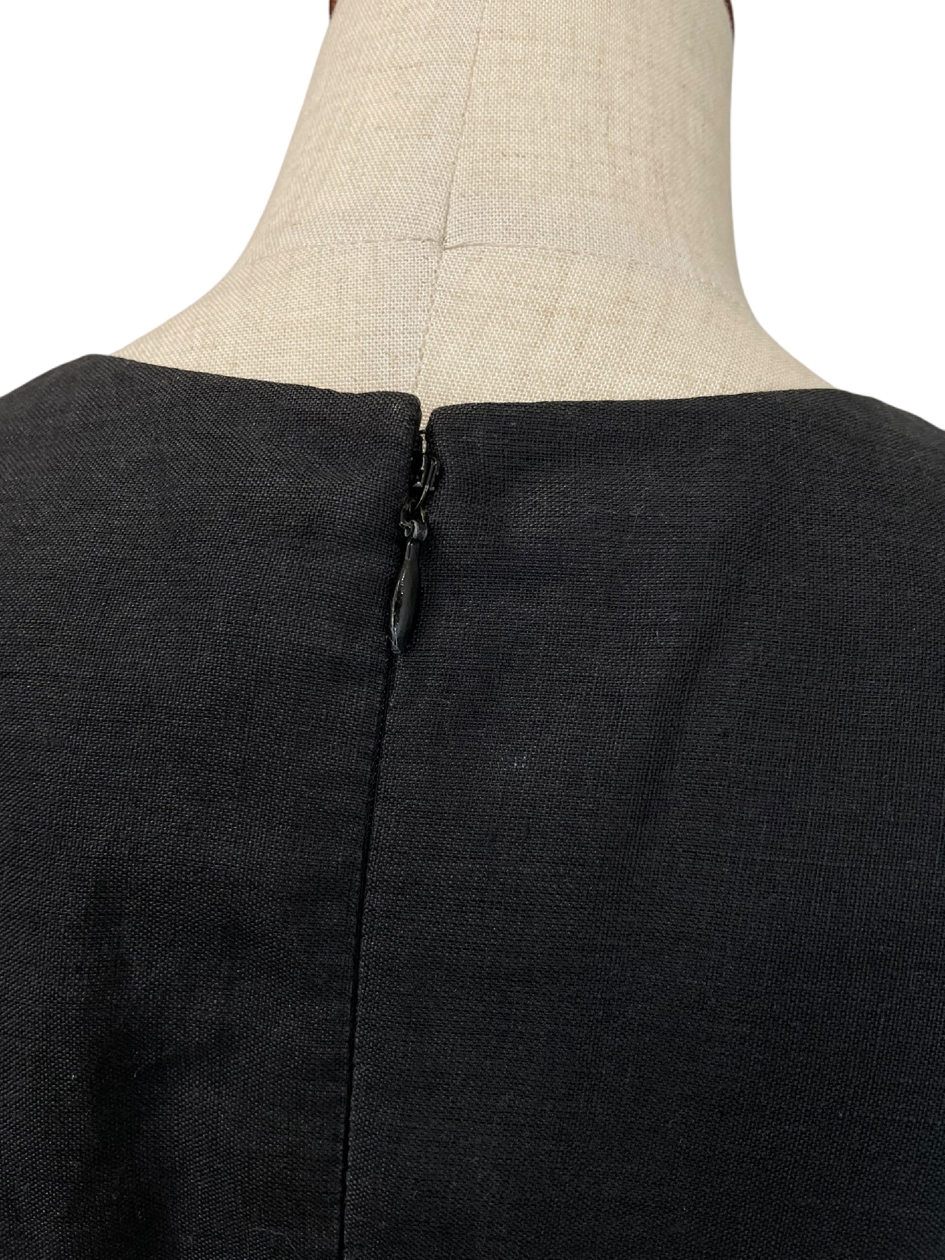 CELINE CELINE Dress, 100% Linen, Black, Made in France