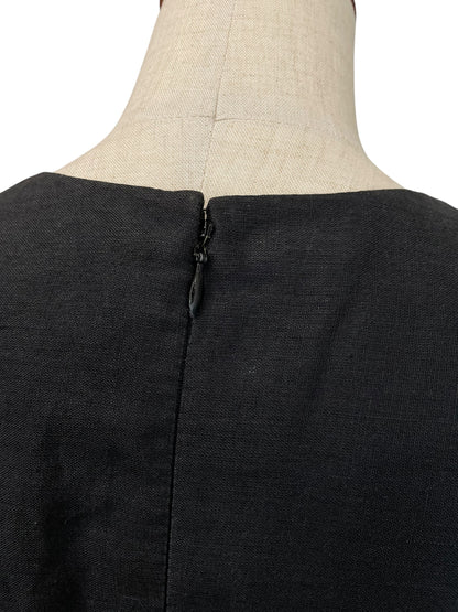 CELINE CELINE Dress, 100% Linen, Black, Made in France