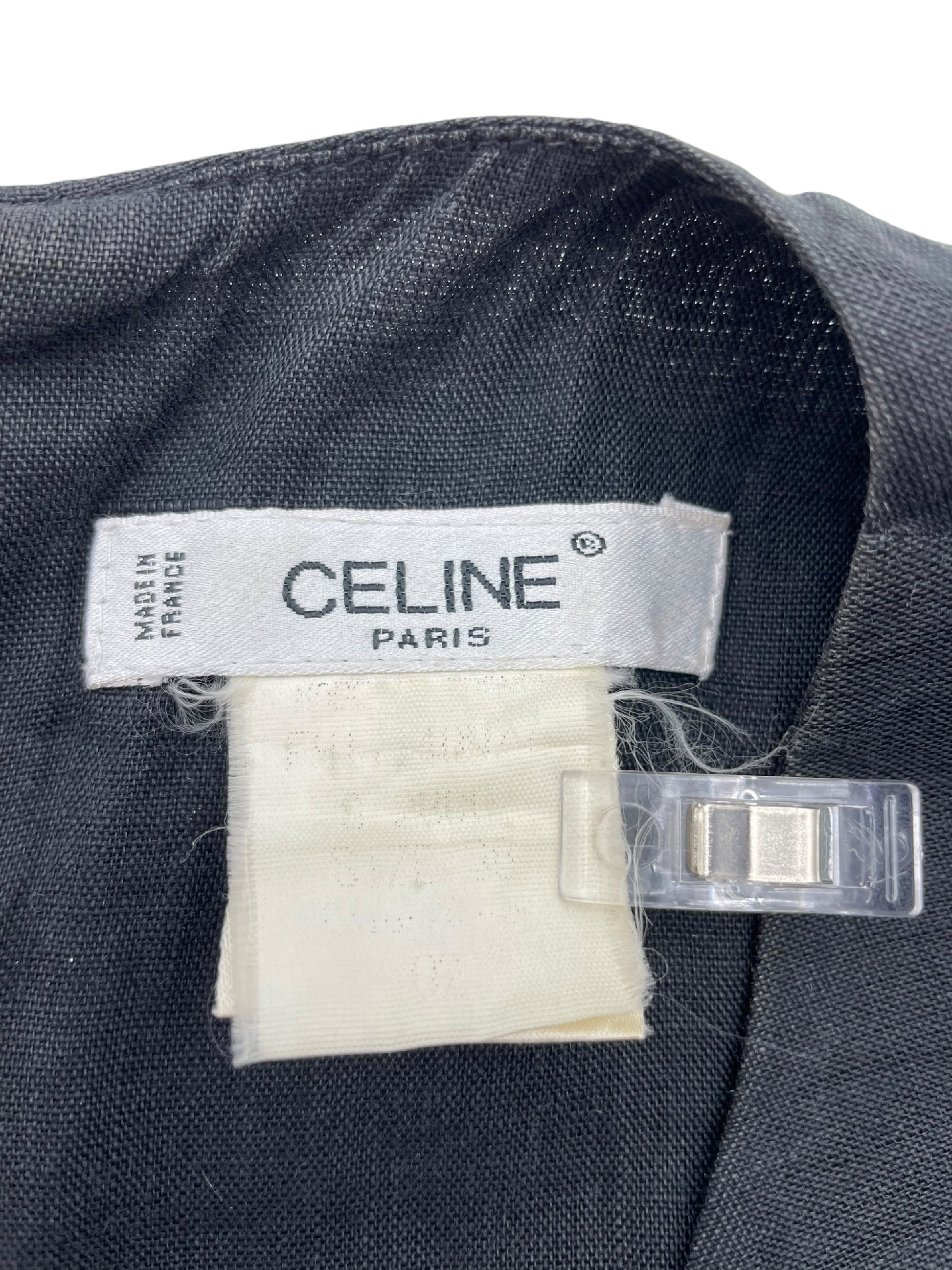 CELINE CELINE Dress, 100% Linen, Black, Made in France