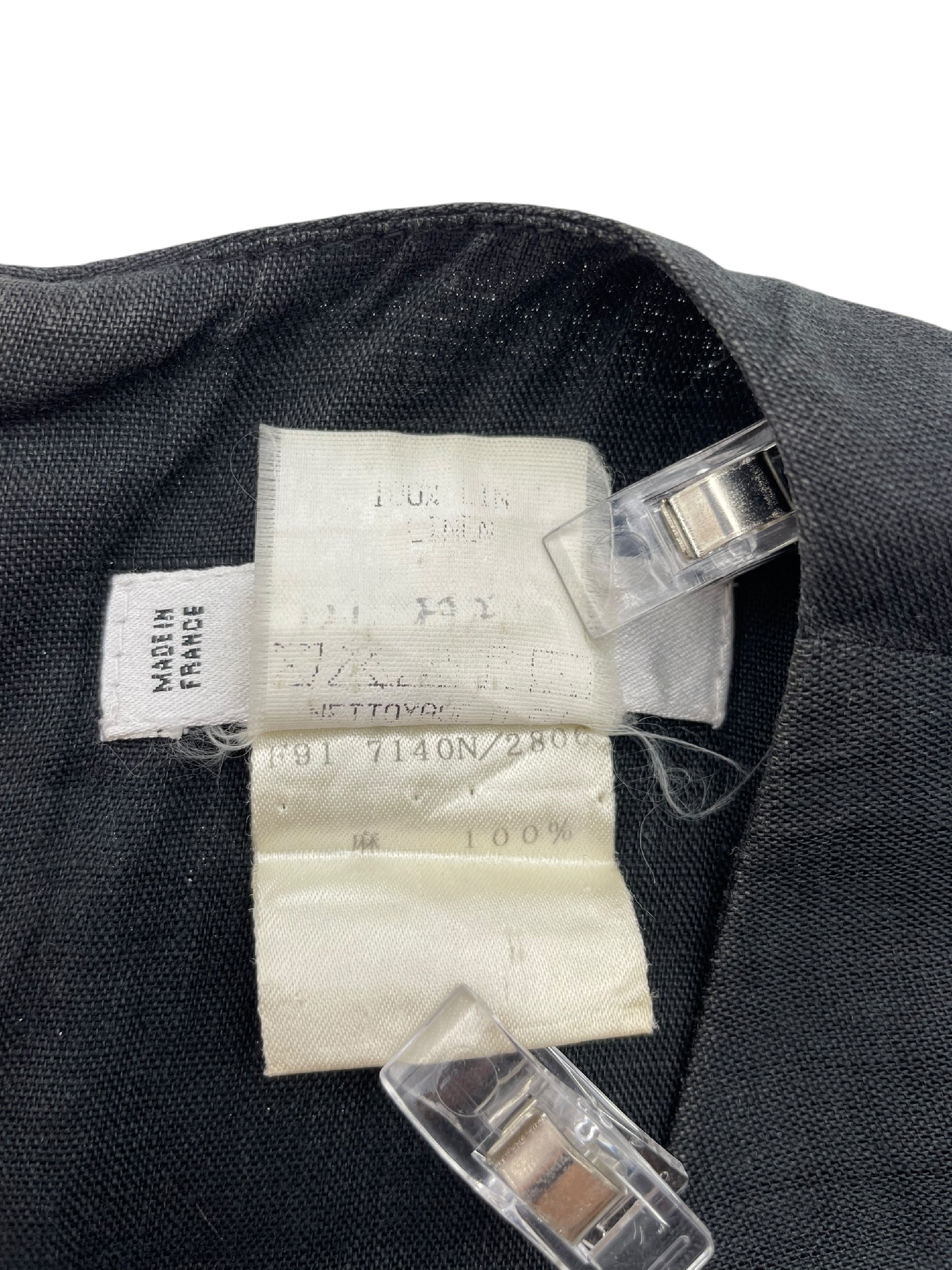 CELINE CELINE Dress, 100% Linen, Black, Made in France