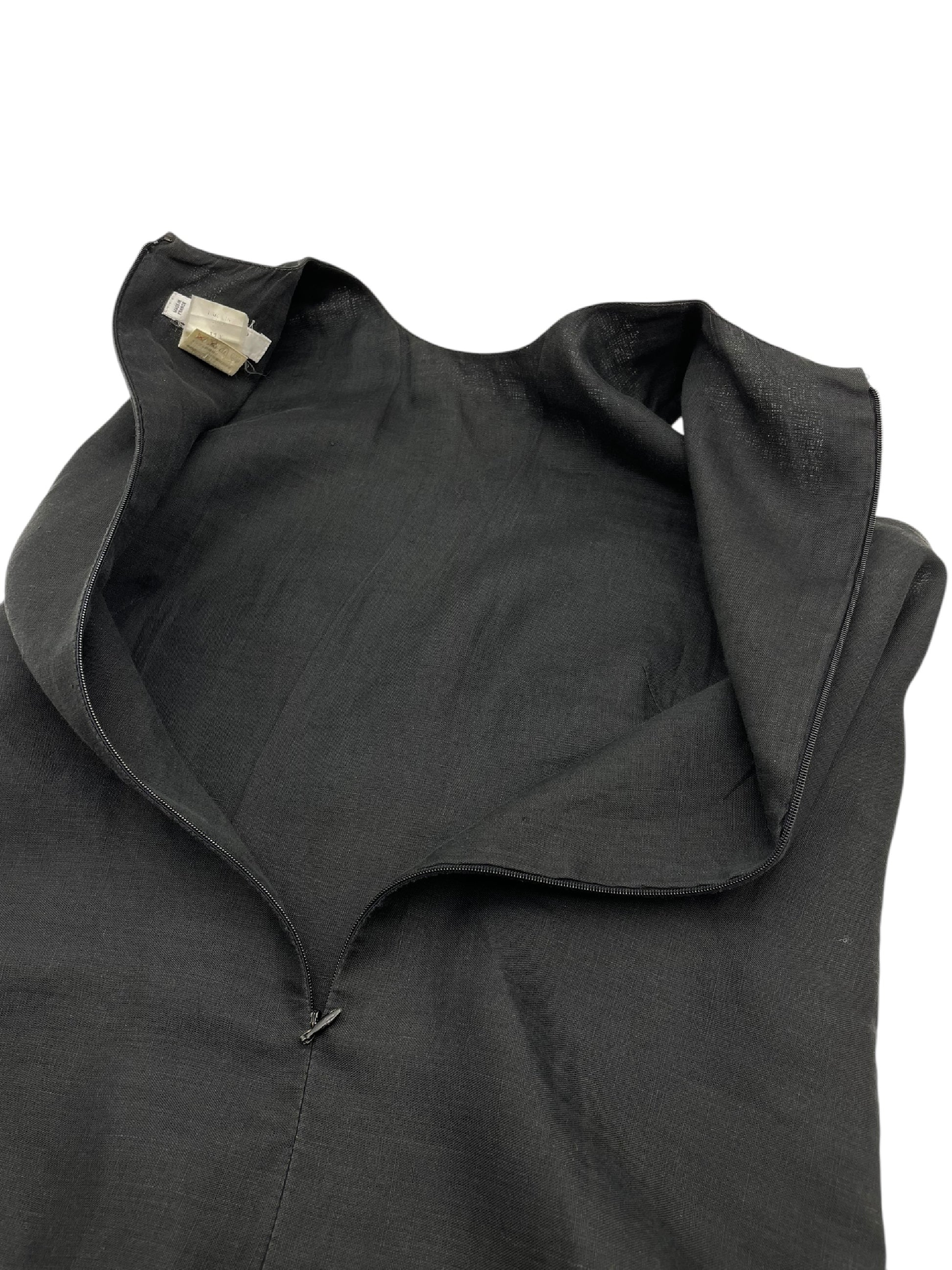 CELINE CELINE Dress, 100% Linen, Black, Made in France