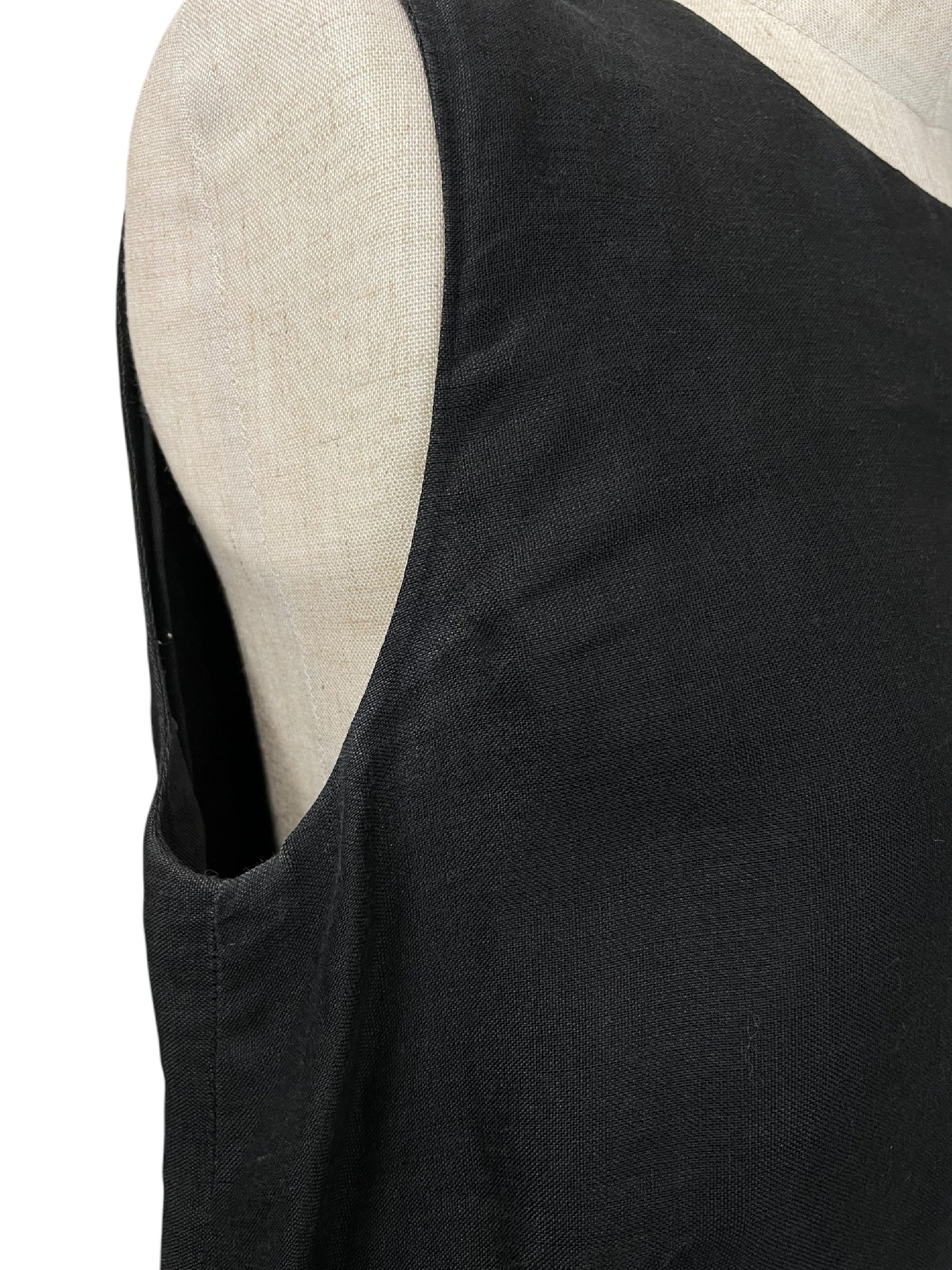 CELINE CELINE Dress, 100% Linen, Black, Made in France