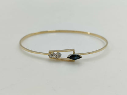 Sapphire and Diamond 585 4.5g Bracelet/Bangle 