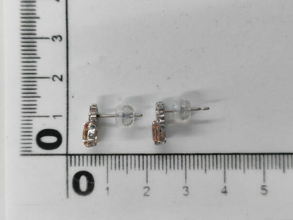 Imperial Topaz 0.40/0.40ct D0.11/0.11ct PT900/850 1.6g Earrings 