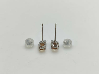 Imperial Topaz 0.40/0.40ct D0.11/0.11ct PT900/850 1.6g Earrings 