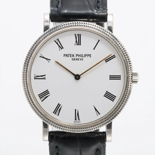 PATEK PHILIPPE Calatrava 5120G-001 1204377 White Dial Automatic 18K White Gold Men's Watch