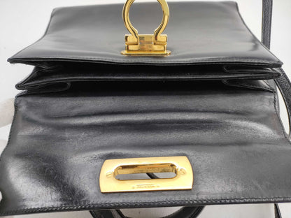Salvatore Ferragamo Gancini Ferragamo 2-way Gancini Black Handbag