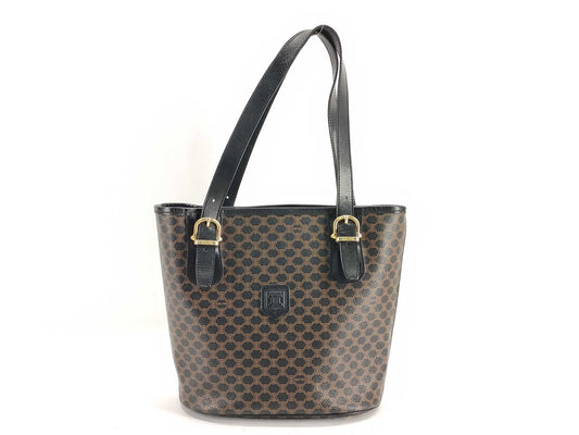 CELINE Black Macadam Bucket Tote Bag