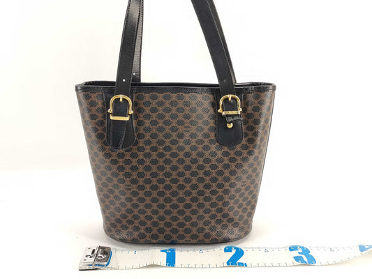 CELINE Black Macadam Bucket Tote Bag