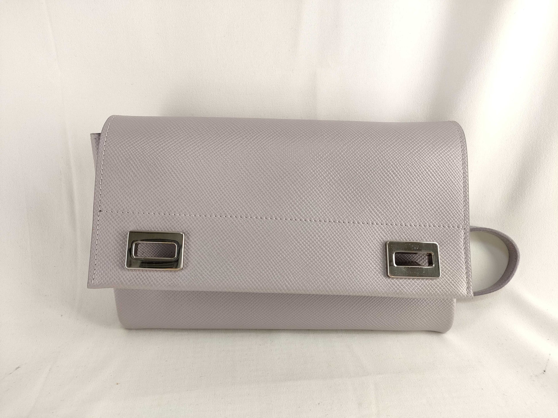 PRADA Prada Leather Chain Shoulder Bag Gray Shoulder Bag
