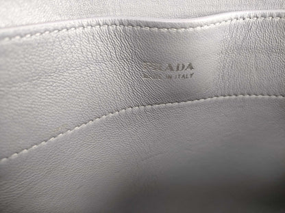 PRADA Prada Leather Chain Shoulder Bag Gray Shoulder Bag