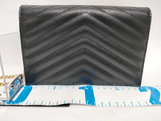 SAINT LAURENT Yves Saint Laurent Caviar Leather Chain Shoulder Bag with YSL Hardware