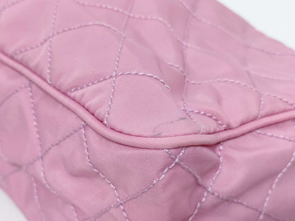 PRADA Nylon Nylon/Pink/Quilted Pouch