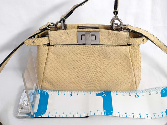 FENDI Peekaboo Python Handbag