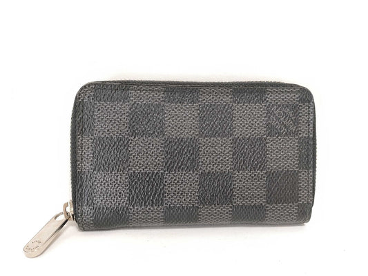 LOUIS VUITTON N63076 Damier Graphite Zippy Coin Purse N63076 Black Coin Case