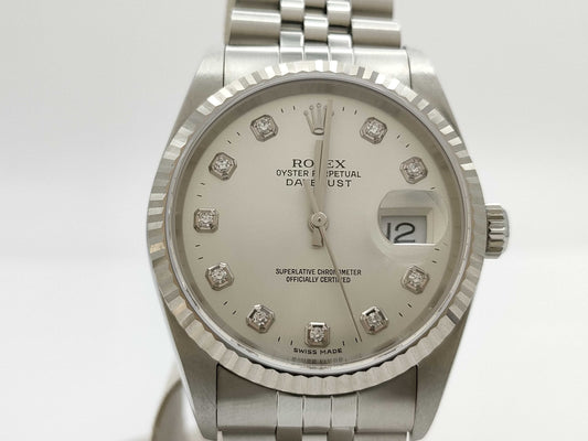 ROLEX 16234G Datejust Y215158 Silver Dial Boys' Watch
