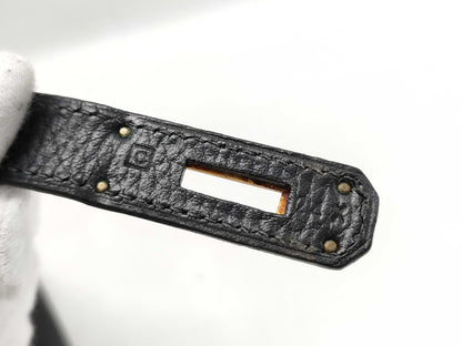 HERMES Birkin 30 Ardennes Black GP Hardware C Stamp 2 Keys Padlock Cloche Dust Bag Handbag