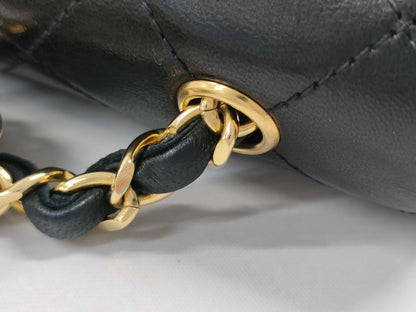 CHANEL Matelasse Large Coco Mark Push Lock Chain Shoulder Bag with Sticker and Card Holder
