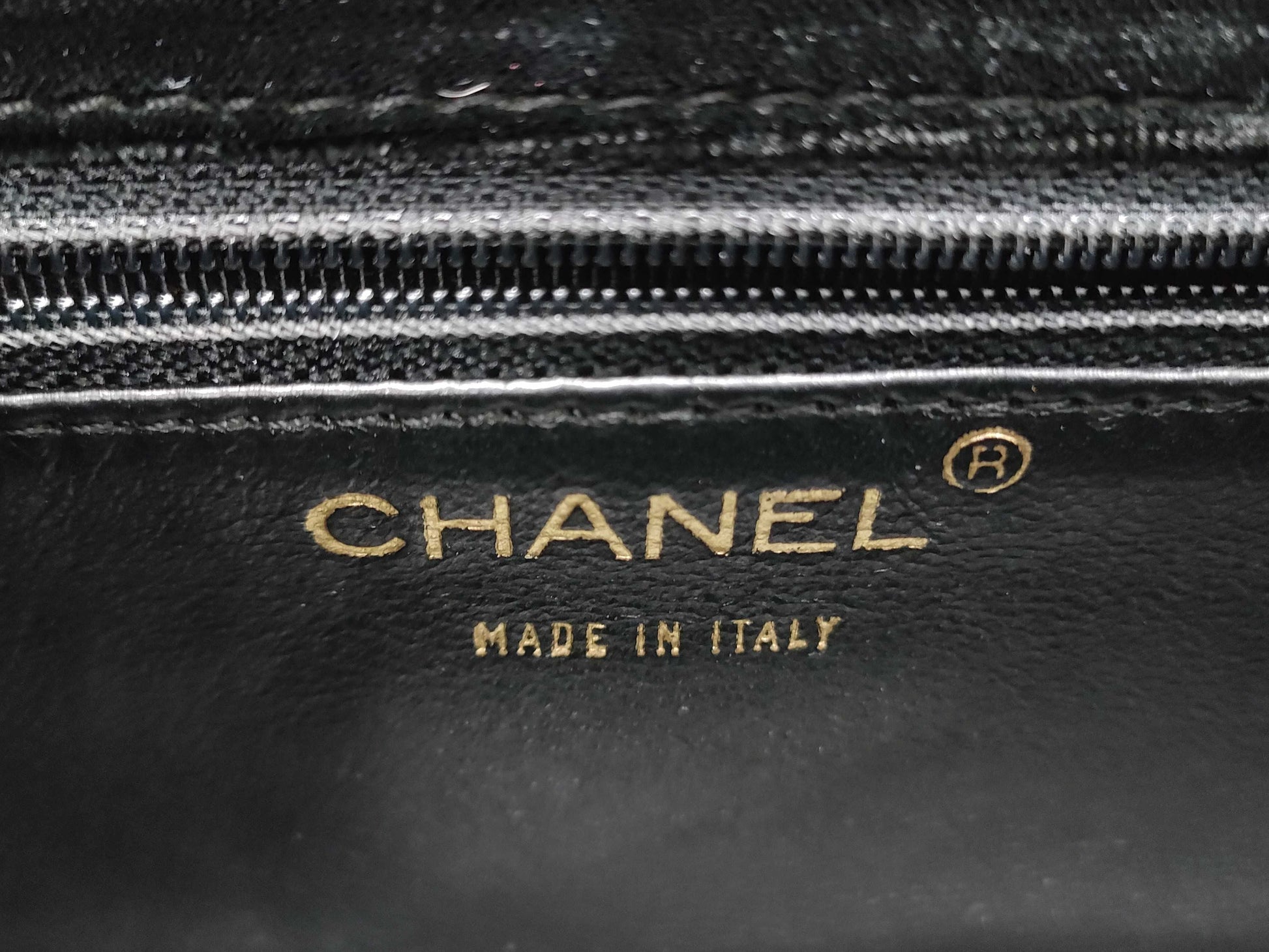 CHANEL Velvet Coco Mark Chain Party Bag with Sticker and Card
