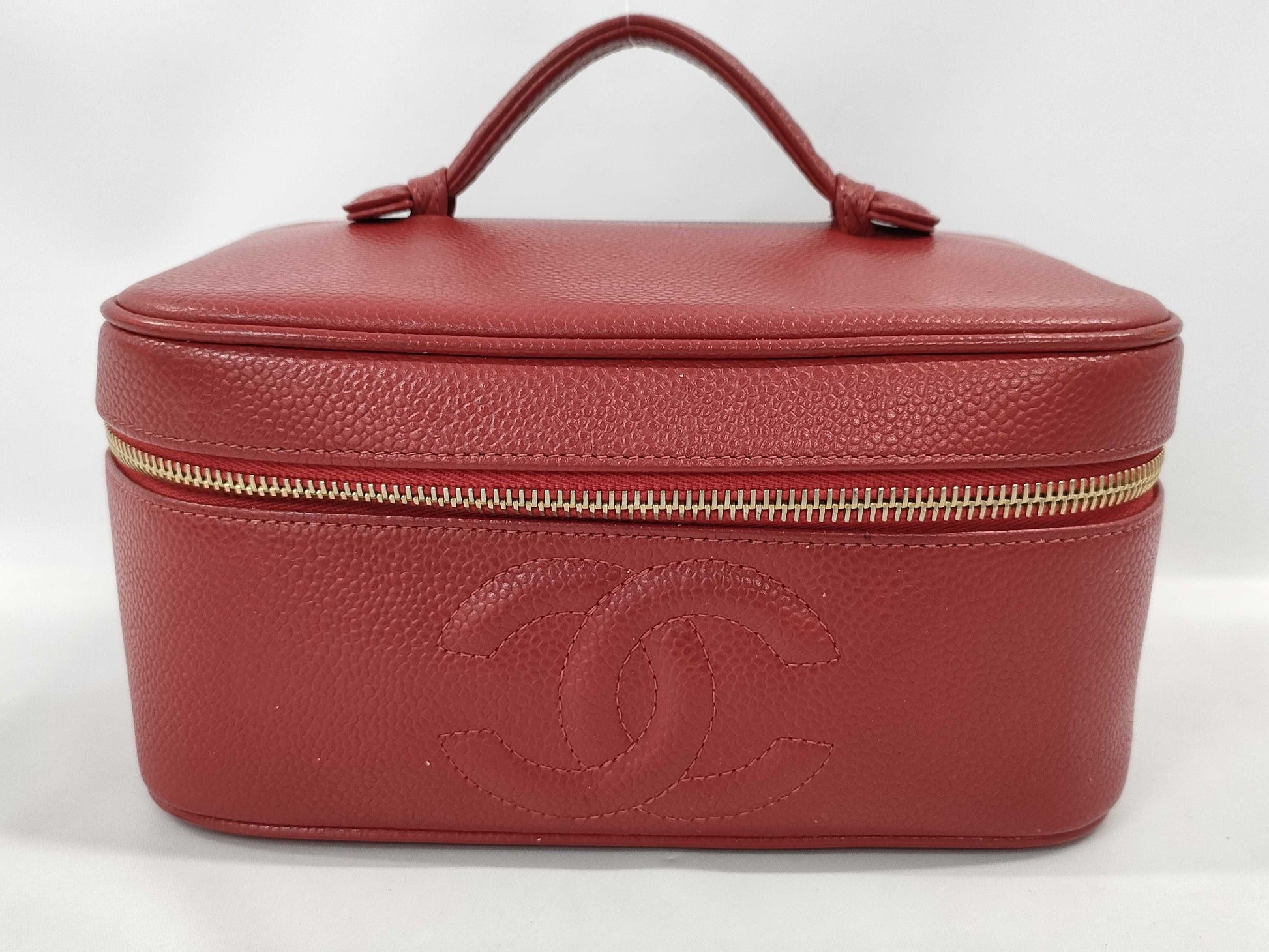 CHANEL Coco Mark Caviar Skin Vanity Bag