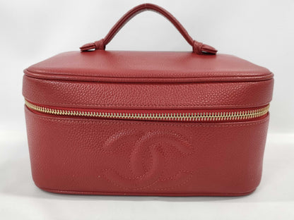 CHANEL Coco Mark Caviar Skin Vanity Bag