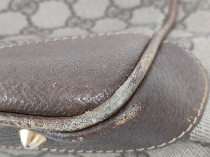 GUCCI GG Supreme Gucci 002.25.0167 Handbag Mini Boston Bag Old Gucci GG Supreme Leather Beige Brown Handbag