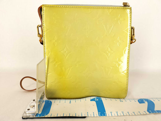 LOUIS VUITTON M91030 Vernis Louis Vuitton M91030 Shoulder Bag Motto Vernis Lime Yellow Shoulder Bag