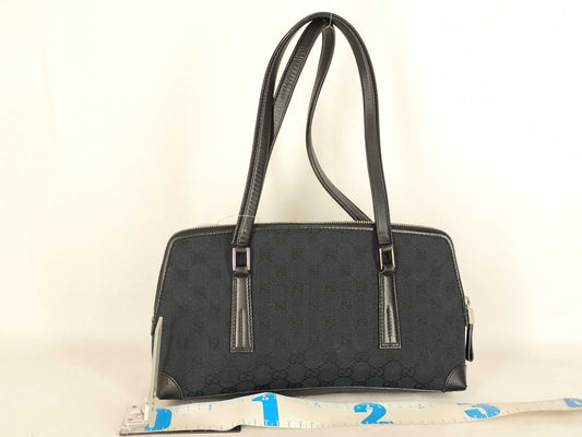GUCCI GG Canvas Gucci 001.4283 Shoulder Bag Handbag GG Canvas Leather Black Shoulder Bag