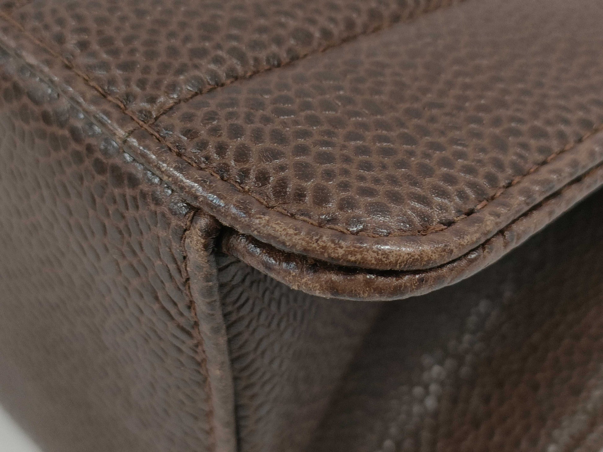 CHANEL Mademoiselle Caviar Leather Brown Chain Shoulder Bag 2534487